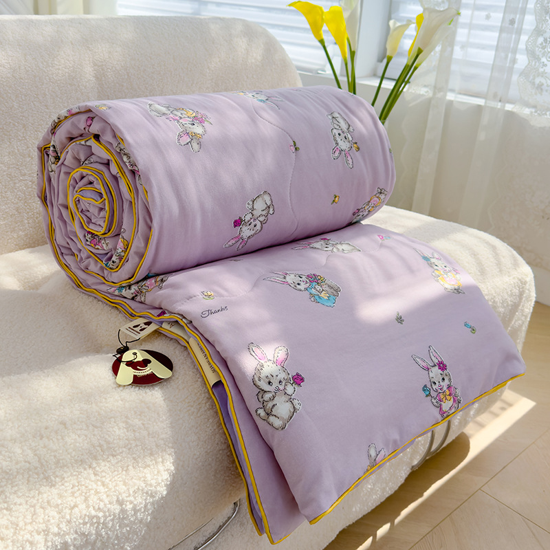Nuevo edredón fresco de verano, edredón de aire acondicionado, dormitorio individual y doble para niños de verano, edredón fino de fibra de soja lavable a máquina