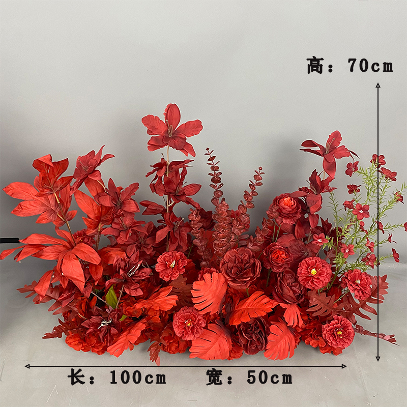 新款婚庆装饰地排花婚礼花艺T台路引花花酒店迎宾排花艺|undefined