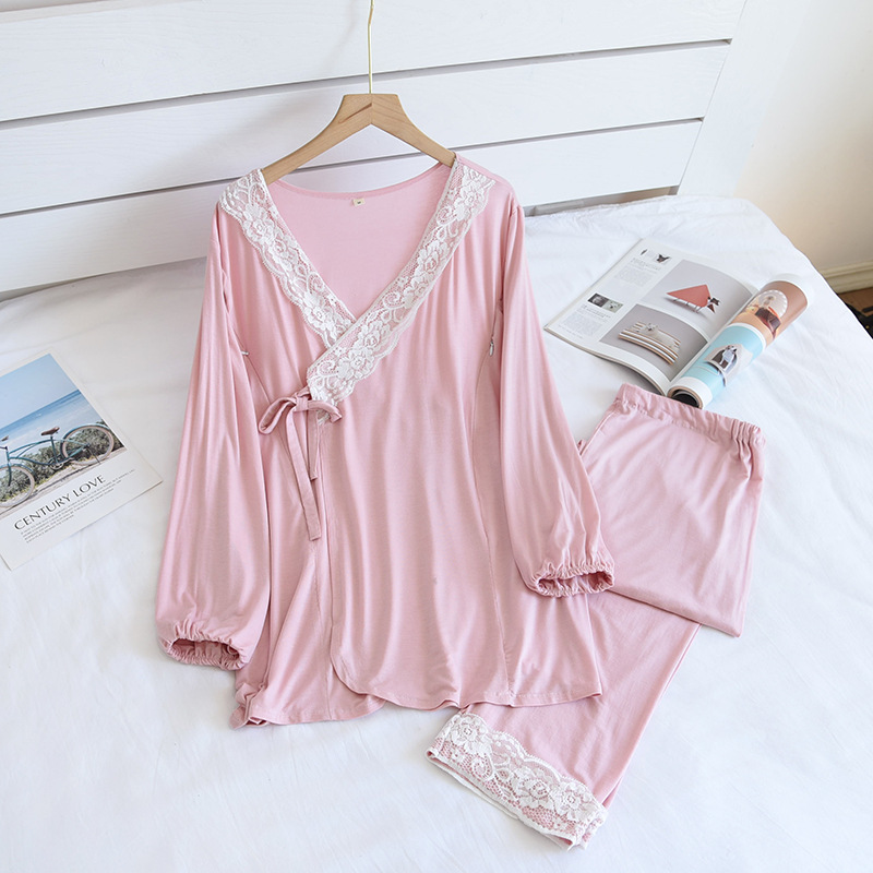 ZFQピンク-モダール着物ファスナー月子服