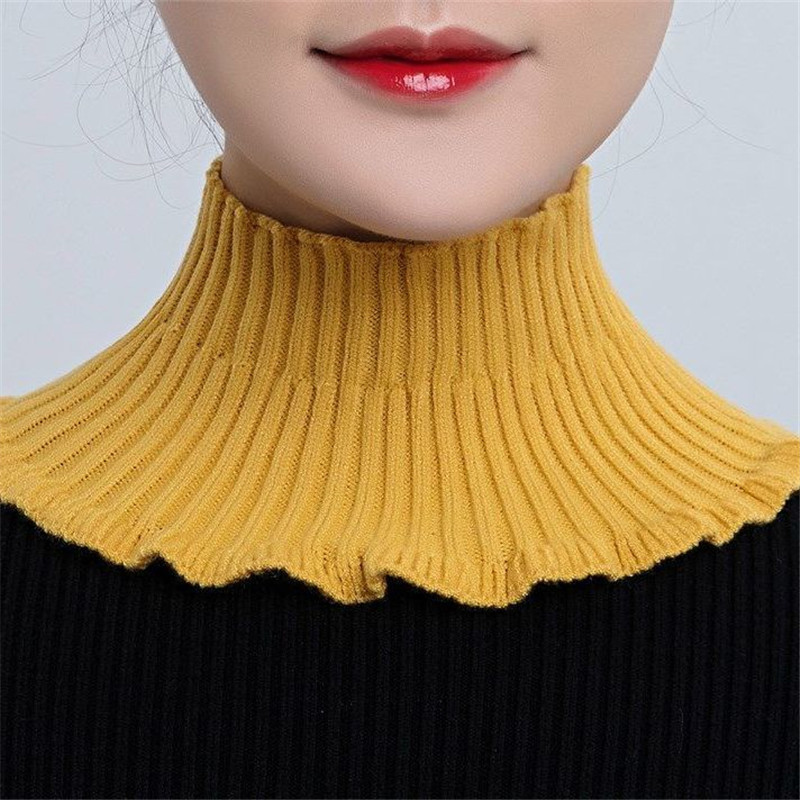 [Hilo con núcleo amigable para la Piel] bufanda de mujer pullover primavera y otoño cálido cuello de protección cervical collar falso decorativo lana de punto