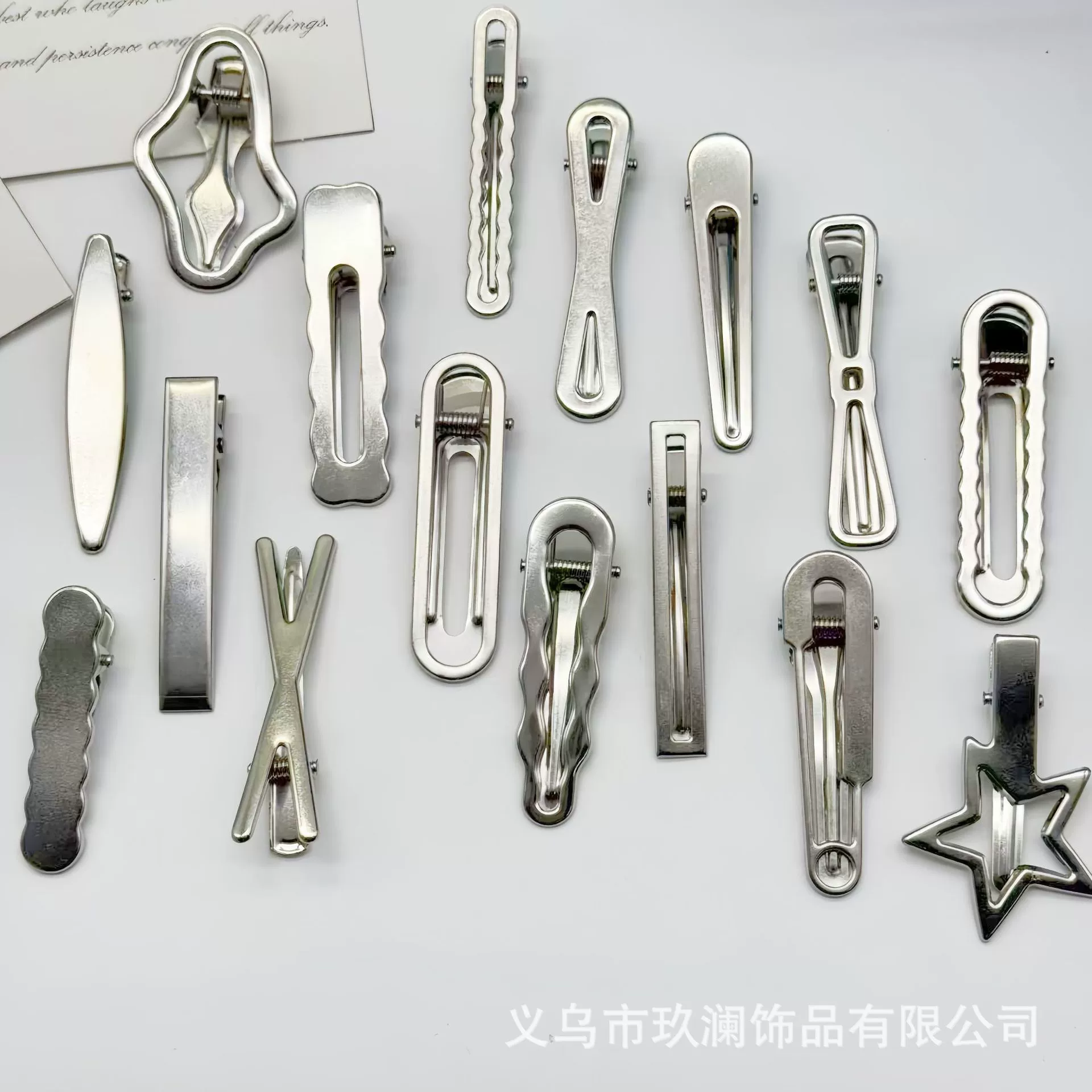 Серебристо-белые заколки для волос (6 см), металлические зажимы для DIY, assorted формы