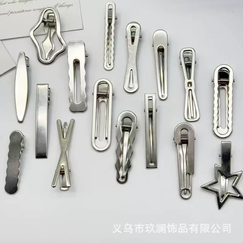 Серебристо-белые заколки для волос (6 см), металлические зажимы для DIY, assorted формы
