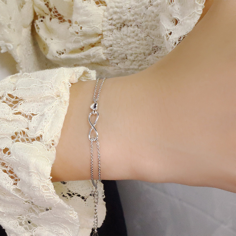 Infinite Love Bracelet Infinite Symbol Double Layer Love Bow Bracelet Eternal Love Valentine's Day Digital Handset