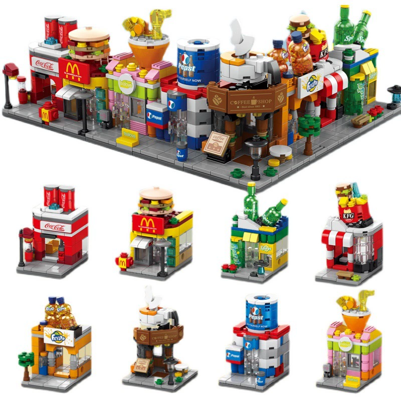 Набор строительных блоков (совместимый с LEGO) — мини-городская улица, 91–503 шт., подарок на день рождения детям