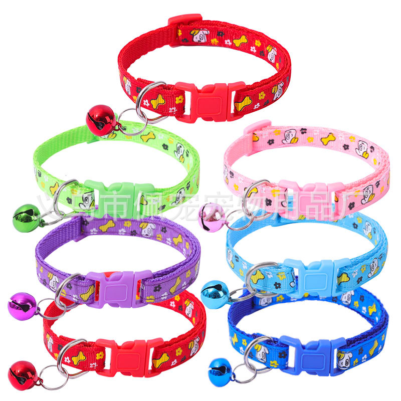 Pei Pei 1.0 huesos perros cabeza flores mascotas perros gatos collar collar campanas gatos artículos de mascotas al por mayor