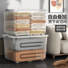 Transparent storage box wholesale bedroom household clothing storage box student book quilt clothing storage and organization box