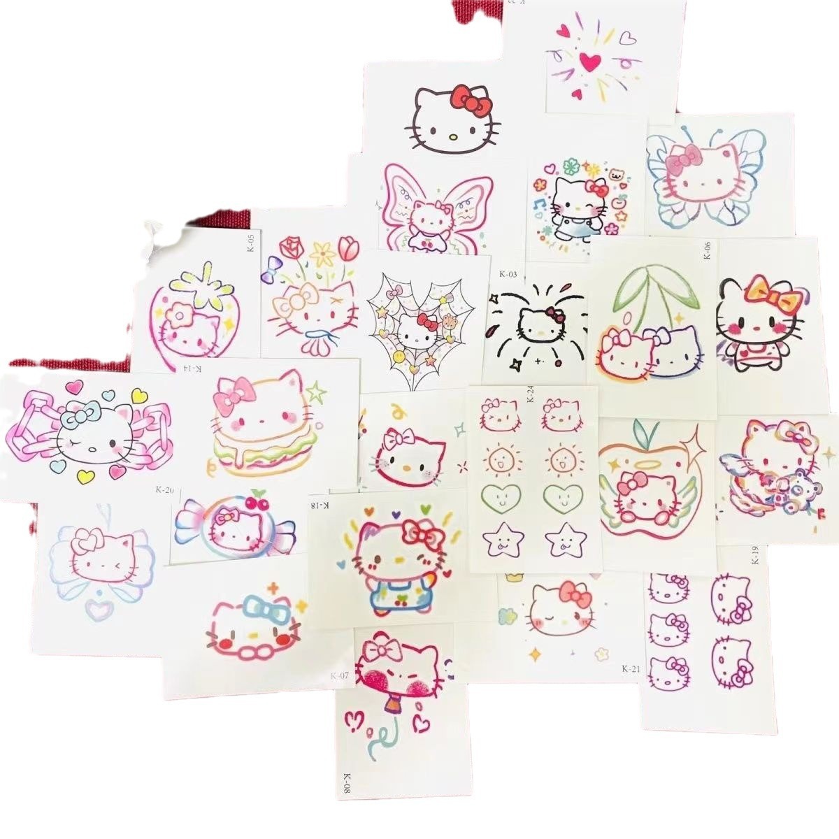 爆発的なドーパミンkitty猫のタトゥーはかわいいアニメ防水持続的な腕のシールins風に洗える