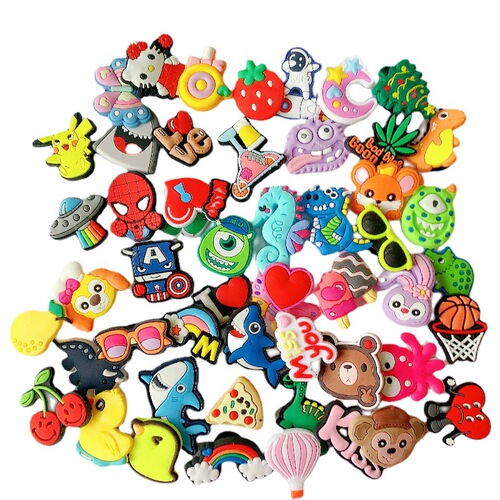 New holey shoes shoe flowers DIY shoe accessories detachable shoe hooks cute cartoon shoe flowers accessories PVC soft rubber