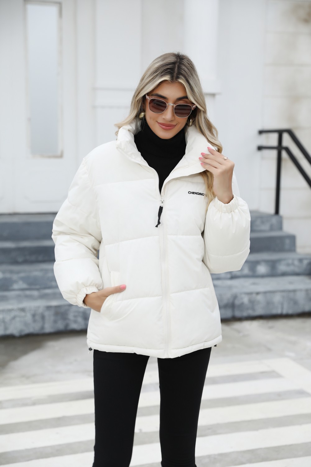 Women's Coat High Collar Winter Cotton Jacket For Women_voghion.com