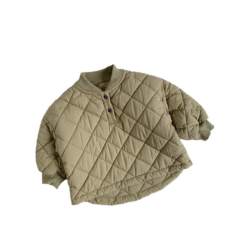 Camisas de algodón para niños 2025 invierno nuevo tipo de chaqueta caliente de algodón para niños y niñas pequeño bebé coreano chaqueta suelta de algodón