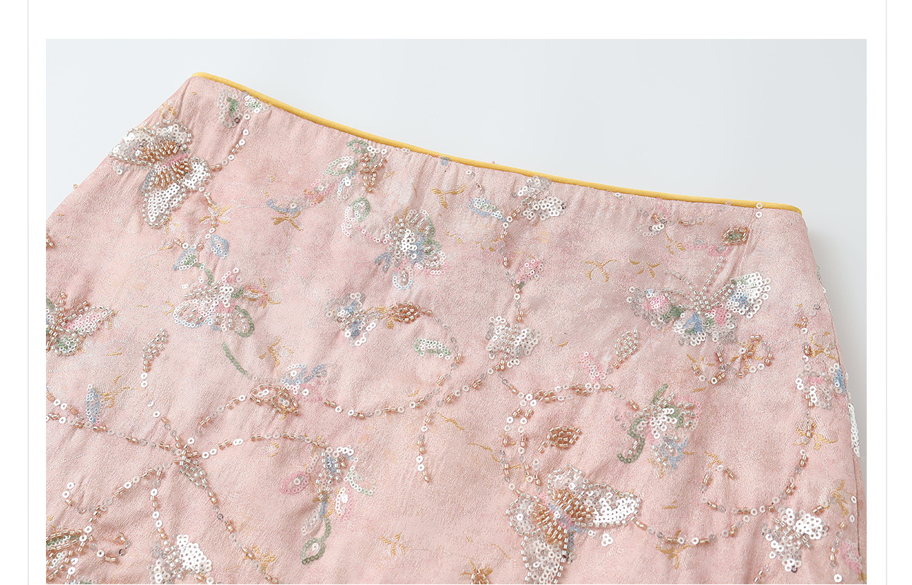 Áo hai dây thêu sequin phối tua rua cổ đứng – set chân váy midi phong cách tân Trung Hoa — nửa váy, Trang chủ chi tiết 24