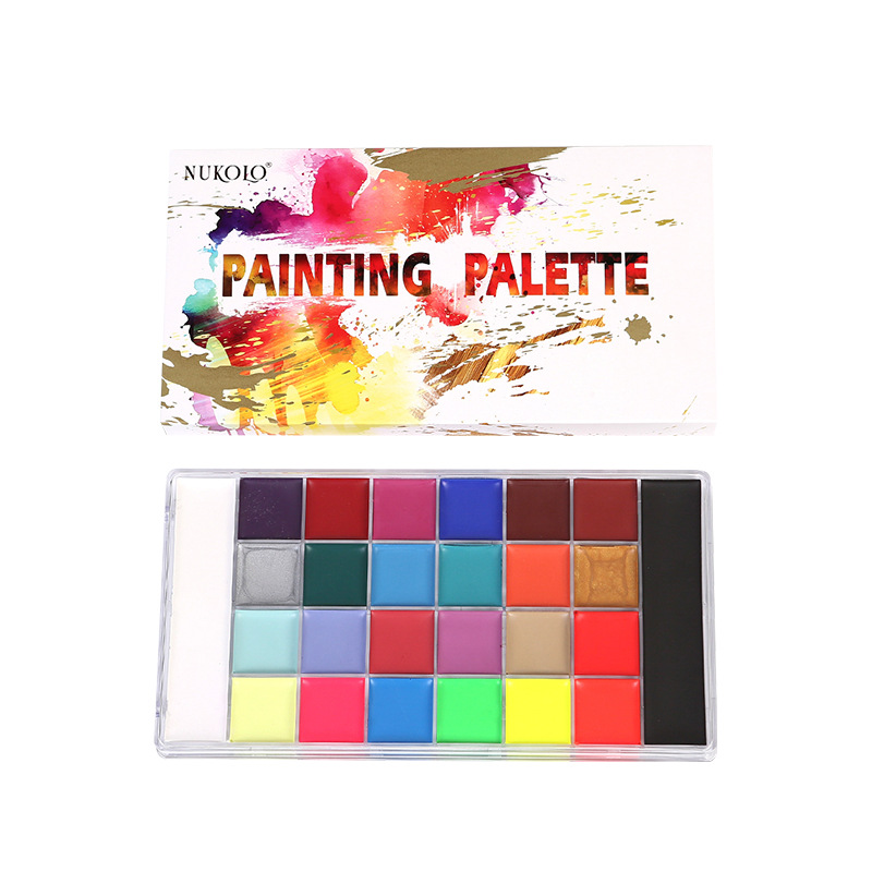 Transfronterizos 26 color cuerpo humano pintado pigmento de pintura facial payaso ópera al óleo Halloween niños pintado pigmento facial