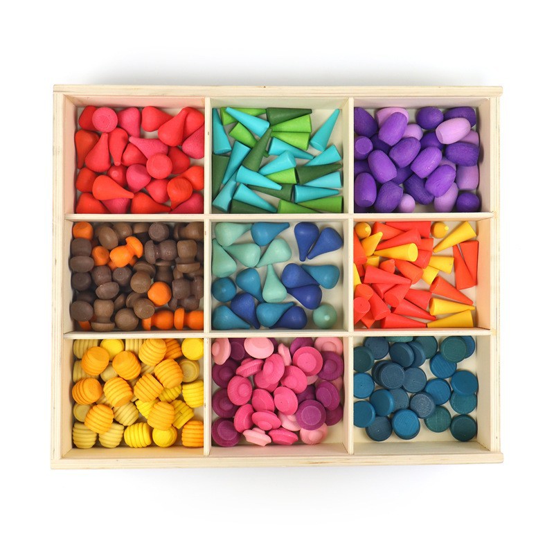 Abierto DE LOS NIÑOS madera creativo cuatro estaciones tema lindo construcción Arco Iris bloques montaje Juguetes