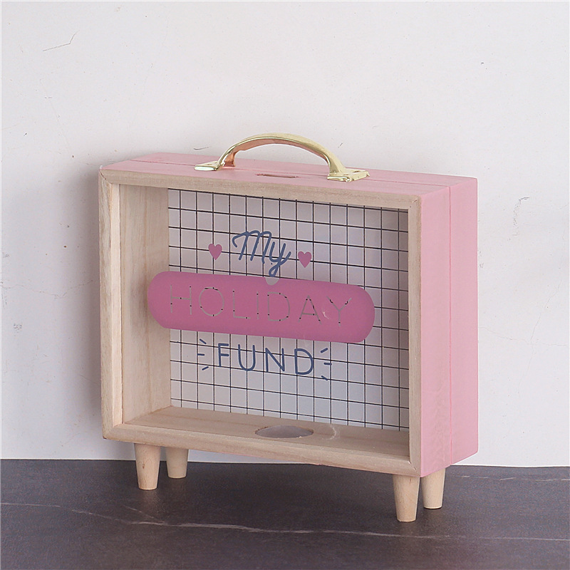 Nórdico ins creativo hogar de madera alcancía dormitorio escritorio decoración foto apoyos sundries caja almacenamiento