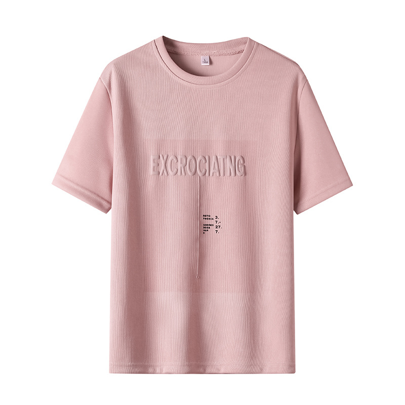 T-shirt court pour hommes, nouveau haut court d'été 2023, t-shirt fin ample à manches mi-longues, chemise de base Instagram_voghion.com