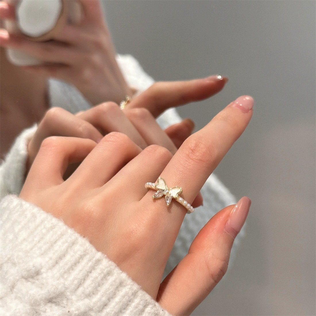 Кольцо (Brand zirconium) серебро 925 с жемчугом — лёгкая роскошь, качественное, не тускнеет