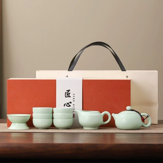厂家直销定窑茶具套装泡茶壶防烫实用送客户礼盒装伴手礼印制logo