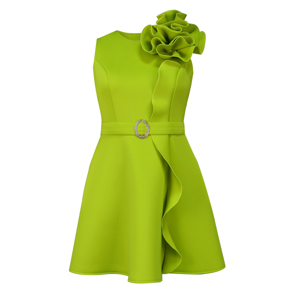 Women's Clothing New summer three dimensional flower dress party banquet sleeveless high waist dresses_voghion.com