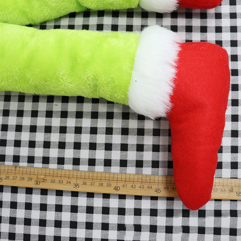Decoración de Navidad de peluche Piernas de Elf Mariposa Peludo Muñeca de peluche Juguetes de Navidad Elf Muñeca Navidad Colgante Arco