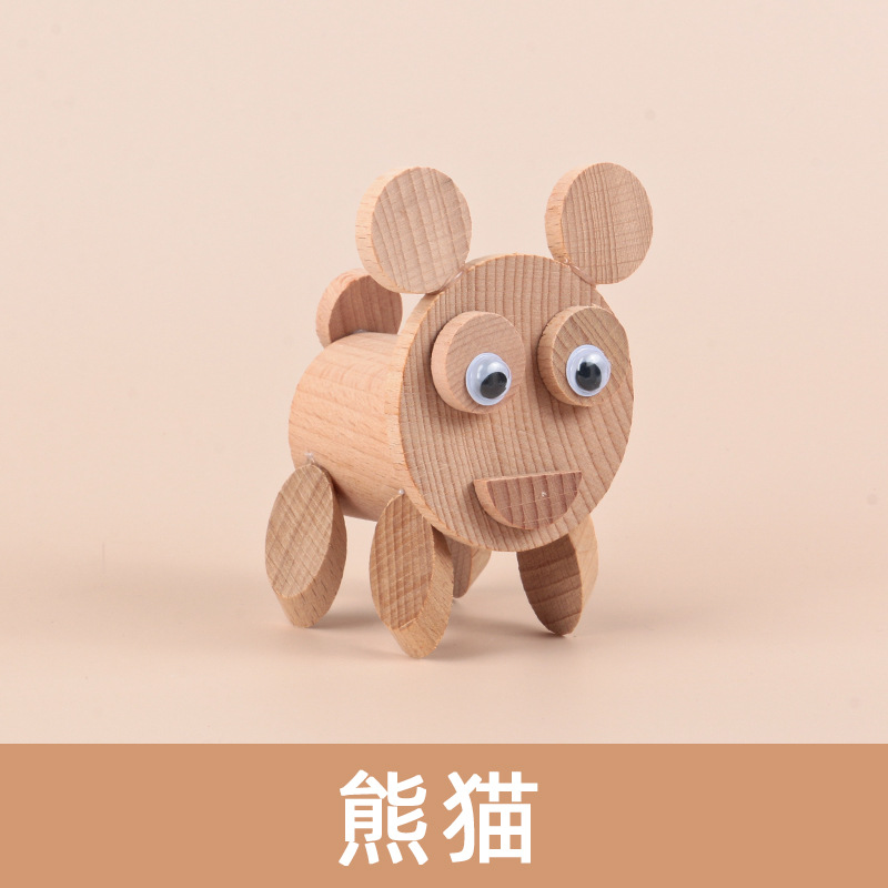 Paquete de material de bricolaje para niños creativos, arte en madera, animales, estacas de madera, ramas, área de jardín de infantes, juguetes hechos a mano