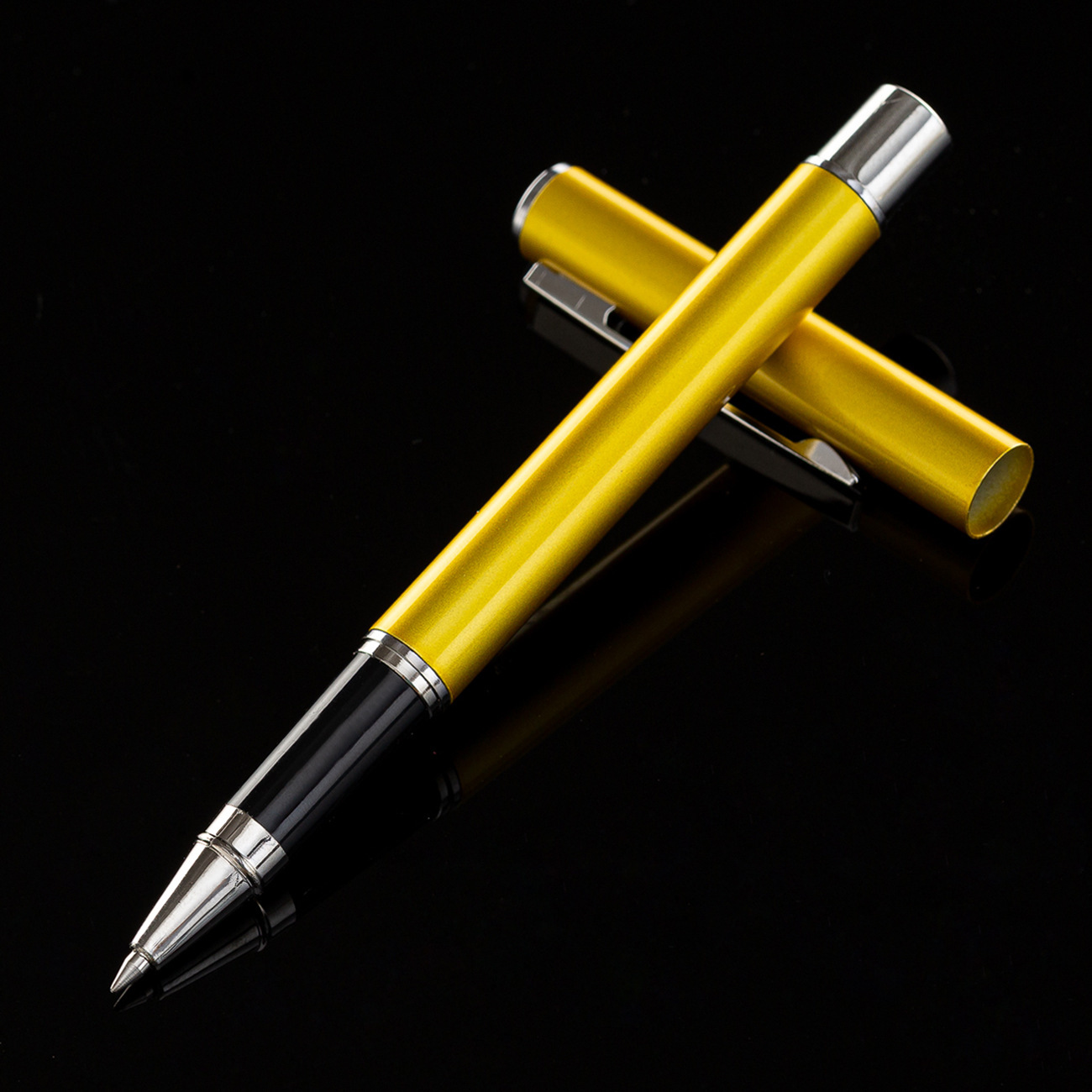 Fábrica directa de pluma de firma metálica pluma de publicidad negra logotipo de alta calidad pluma comercial neutral pluma al por mayor