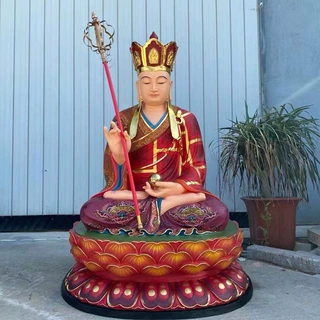 木雕寺院地藏王菩萨雕像 生漆脱胎大愿地藏菩萨描金彩绘佛像