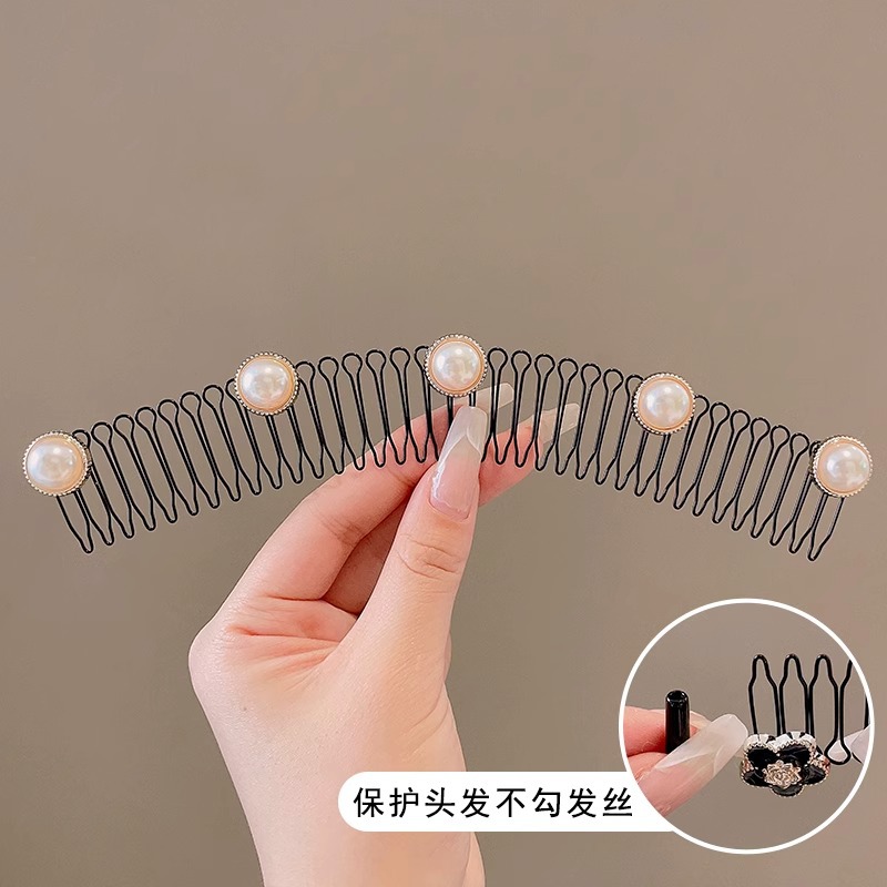 Peine de pelo roto de camelia, artefacto de acabado de pelo roto, diadema, horquilla para adultos, clip para la cabeza femenina, tocado, horquilla