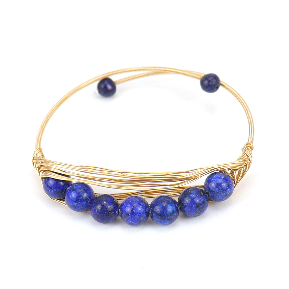 Fashion Geometric Copper Plating Natural Stone Bangle 1 Piece