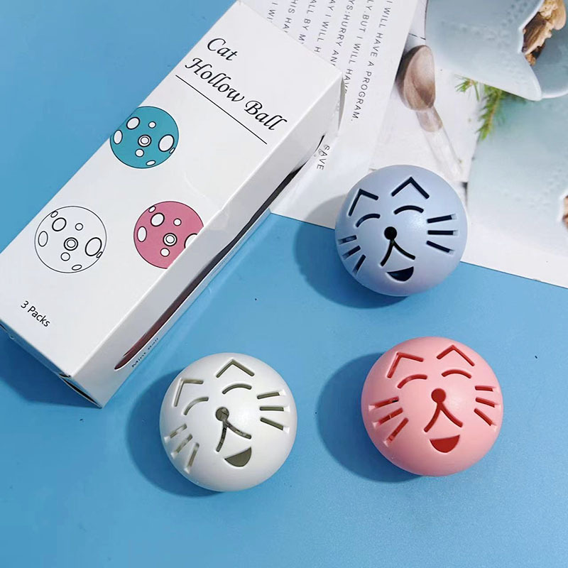 Nuevo gato bolas de juguete bolas de campana de cara de gato bolas de flash bolas de menta para gatos juego de juguetes de plástico