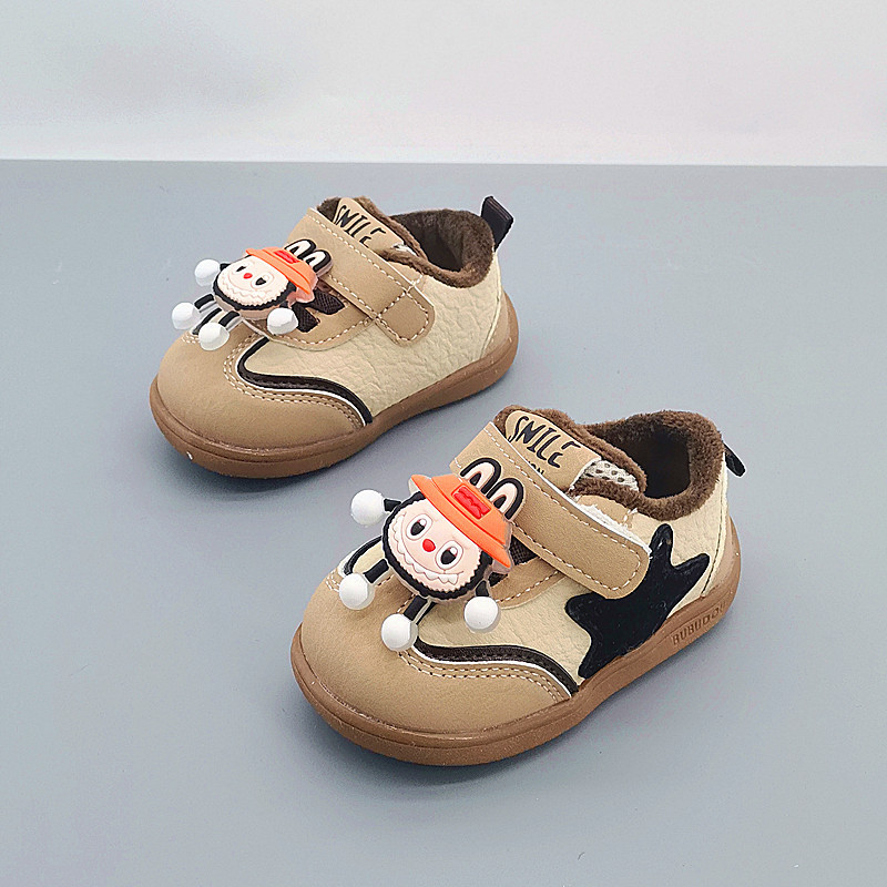 Cuero de algodón 25 otoño y invierno zapatos para bebés 01 - 3 años zapatos para bebés varones con suela suave antideslizante zapatos para bebés de niñas