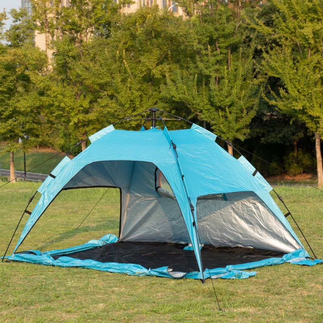 Carpa de campaña al aire libre portátil de apertura rápida y plegable equipo de camping suministros de picnic completamente automático de rebote salvaje mosquitos protección solar