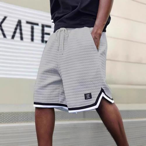 New men's casual loose breathable fashionable small checkered fabric sports shorts summer new