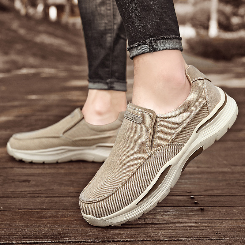 Plus-size Cross-border Men's Canvas Slip-on Loafers, Lightweight Casual For Foreign Trade, Wholesale Comfortable Shoes_vogvips.com