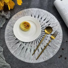 圆形編花餐垫PVC家用防滑防烫盘垫隔热碗垫餐具垫餐桌装饰西餐垫