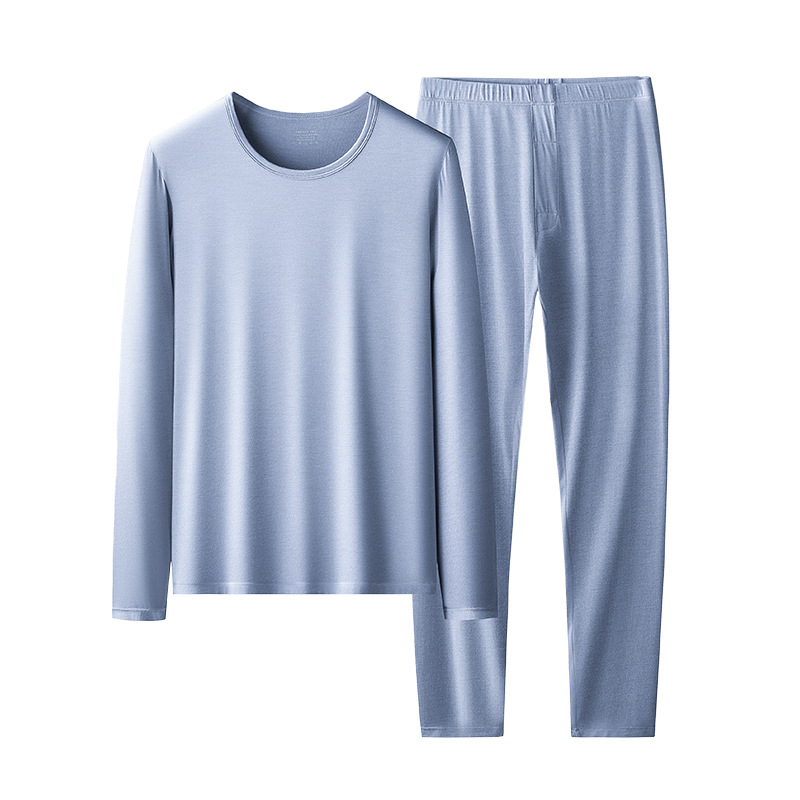 Proteína Péptido Aminoácido Otoño/Invierno Ropa de otoño de terciopelo alemán para hombres Pantalones largos Traje de color sólido más ropa interior térmica de base gruesa de terciopelo