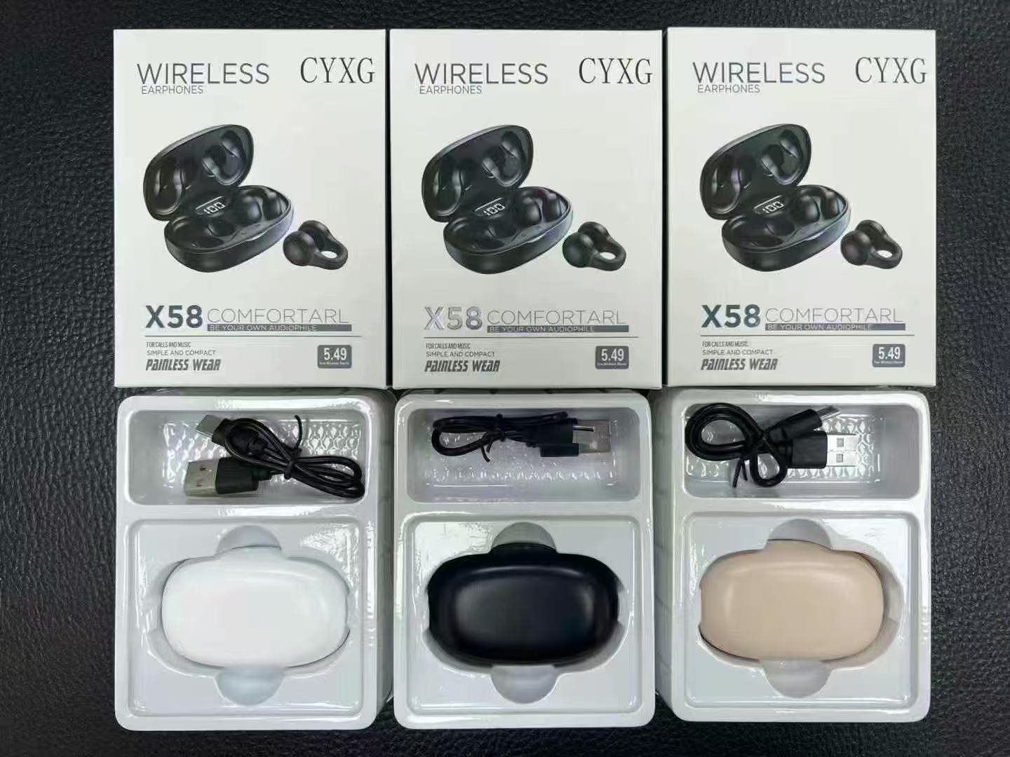 x58 auriculares bluetooth color de piel