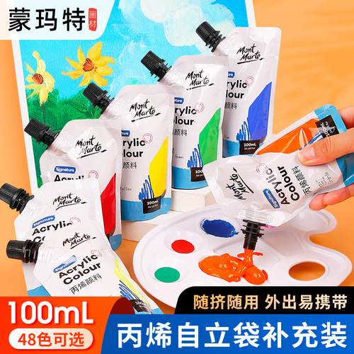 Montmartre 100ml acrylic paint set plaster doll paint acrylic 48 colors waterproof wall paint wholesale