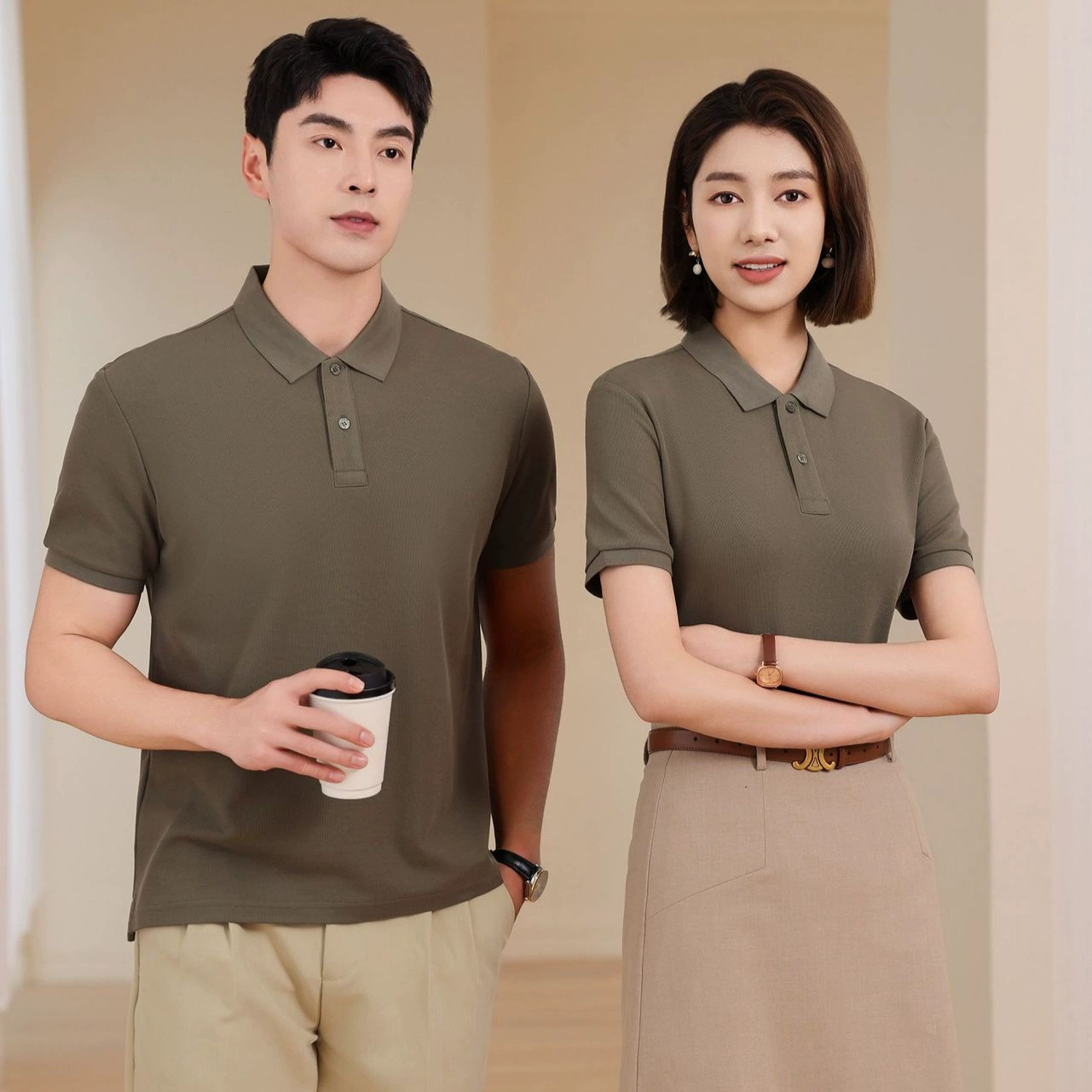 Рабочая одежда с короткими рукавами Рубашки поло Рабочая одежда Фабричная одежда Рекламные культурные рубашки Футболки с воротником с вышивкой логотипа