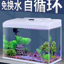 2025新款自循环金鱼缸玻璃小型桌面客厅家用免换水生态水族箱