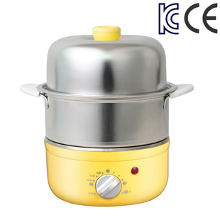 Double-Layer Timed Egg Steamer 304 All Stainless Steel Egg Cooker Household Steamed Egg Breakfast Machine Automatic Power Off Cross-Border
