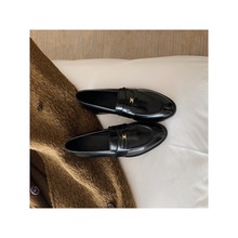 牛皮版~厚底乐福鞋女一脚蹬凯旋门小皮鞋英伦风低跟平底真皮单鞋