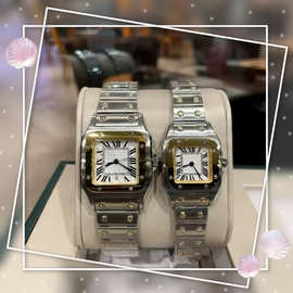 BV厂山度士坦克系列复古方形男女款情侣手表石英腕表罗马刻度女表