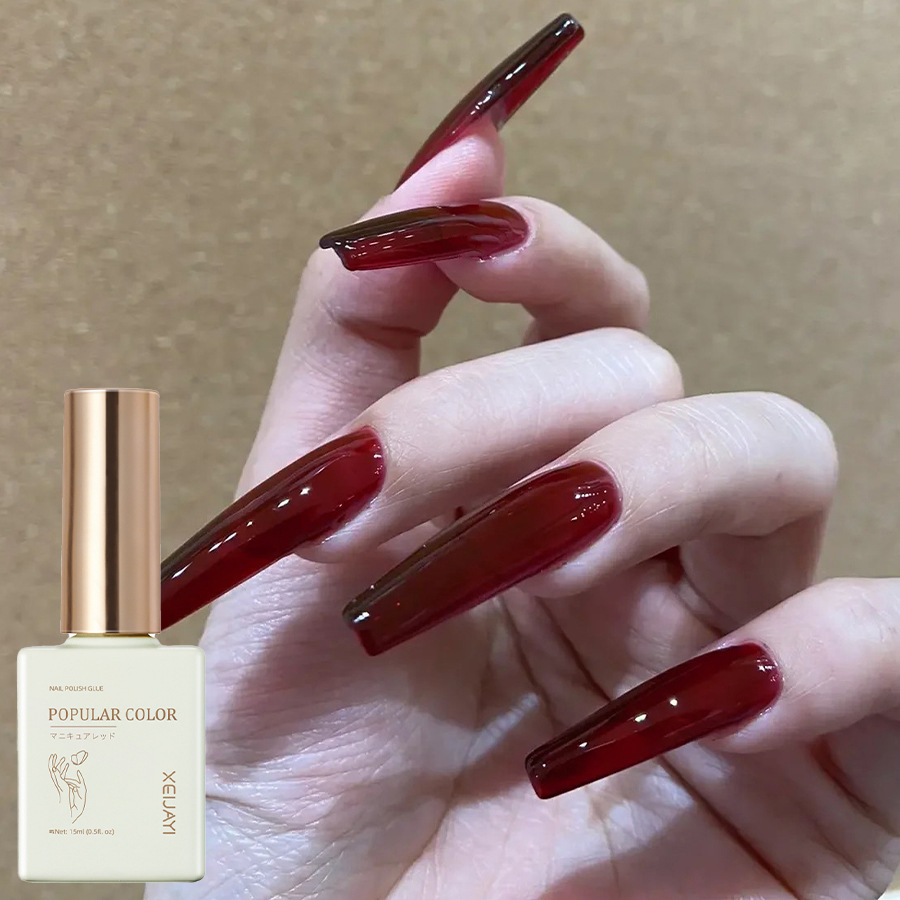 Solid color new white nail polish gel naked through nail shop special high nail polish lasting firm factory wholesale