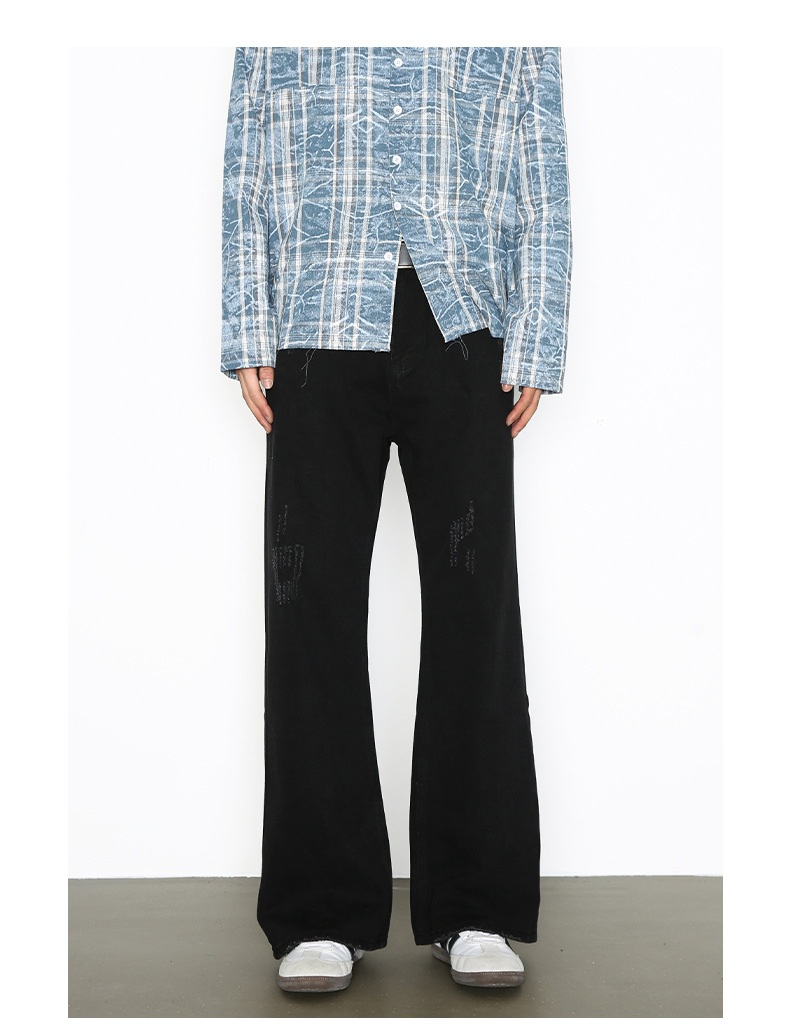 Flare Jeans High Street Style Loose Fit Straight Leg Slim Fit Long Pants American Trendy Brand Retro in Stock_mkmklike.com