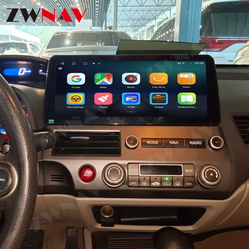 Подходит для оригинальной модификации центральной консоли Honda Civic Android с большим экраном, автомобильная машина, навигация, изображение заднего вида, универсальная машина