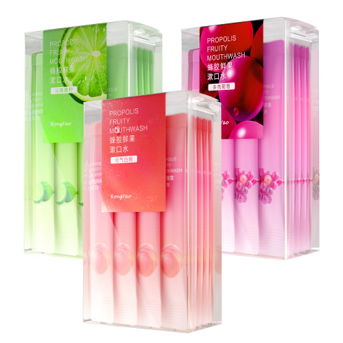 Rongyao Propolis Fresh Fruit Mouthwash Fresh Breath Cleans Oral Anti-bad Breath Disposable Portable Mouthwash