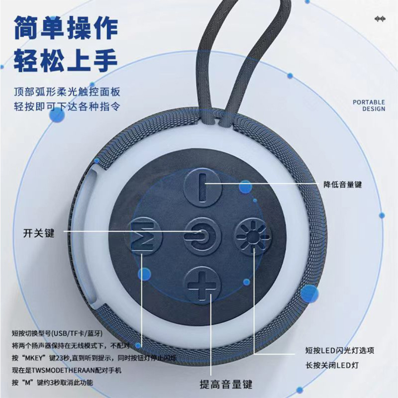 屋外無線bluetoothオーディオ超重低音高音質ロスレスミニ小型携帯ストラップ付きカード|undefined