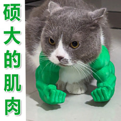 3d打印玩具猫咪肌肉手臂3D宠物猫狗绿巨人挂件跨境热销猫咪浩克挂