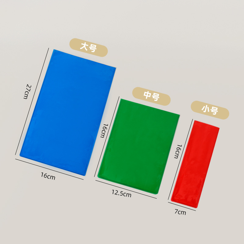 Bolsa suave de boca plana de PVC transparente, bolsa de embalaje para tarjetas colgantes, pantalones de bolsillo con solapa plana coloridos, bolsa de plástico de tamaño pequeño y grande