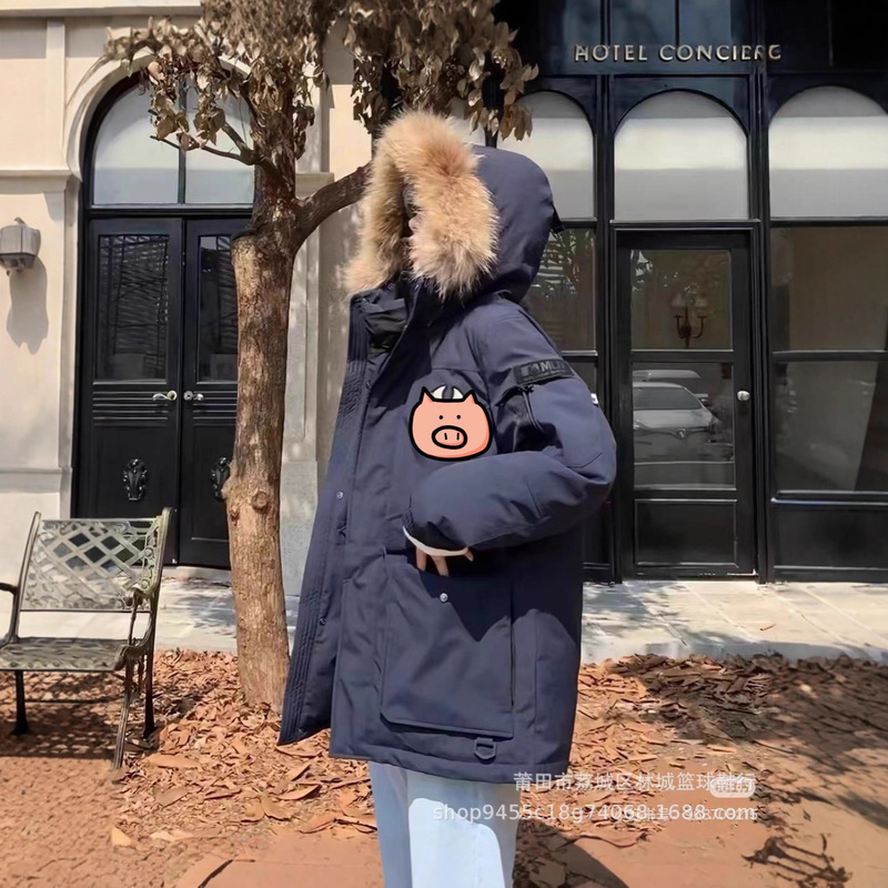 Men and Women Couples Warm Waterproof and Water-Repellent Workwear Style Fur Collar Goose down Jacket 25 Autum New Style Djb0